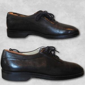 Salvatore Ferragamo Men's 8D Black Leather Oxfords Vintage